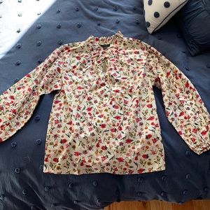 J Crew floral print blouse